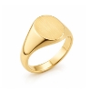Billede af Herrering massiv m. oval plade 14*12 mm 925 s. forgyldt (forgyldning vil blive slidt af ved brug !)