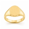 Billede af Herrering massiv m. oval plade 14*12 mm 925 s. forgyldt (forgyldning vil blive slidt af ved brug !)