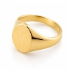 Billede af Herrering massiv m. oval plade 14*12 mm 925 s. forgyldt (forgyldning vil blive slidt af ved brug !)