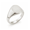 Billede af Herrering massiv m. oval plade 14*12 mm14 kt. hvg.