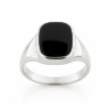Billede af Herrering m. lukket bund, antik sl. onyx 14*12 mm 925s