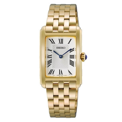 Billede af Seiko Classic dameur stål gulddoublé kvadratisk 22mm