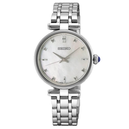Billede af Seiko Classic dameur stål m. diamanter 5bar 29mm