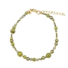 Billede af Aqua Dulce Aya Olive Stone armbånd forgyldt sølv m. perler (17 + 3 cm)