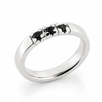 Billede af Alliancering 3* 0,06 black, 925s. (br. 3,0-tk. 2,0 mm.)