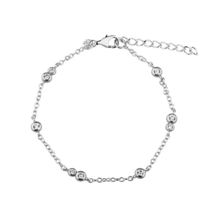 Billede af Aqua Dulce Whisper Pure armbånd sølv m. cz (17+3 cm)