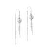 Billede af Aqua Dulce Whisper Pearl Thread øreringe sølv m. grå fvp + cz