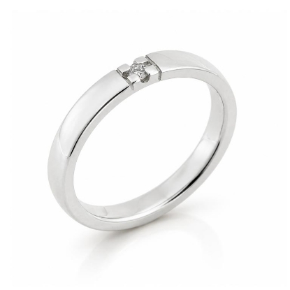 Billede af Alliancering 1* 0,04 w/pi., 925s.  (br. 2,9-tk. 1,9 mm.)