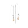 Billede af Aqua Dulce Meadow Thread øreringe sølv m. peach sunstones
