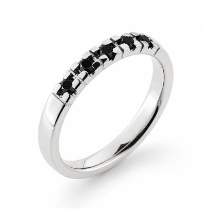 Billede af Alliancering 5* 0,04 black, 925s.  (br. 2,9-tk. 1,9 mm.)