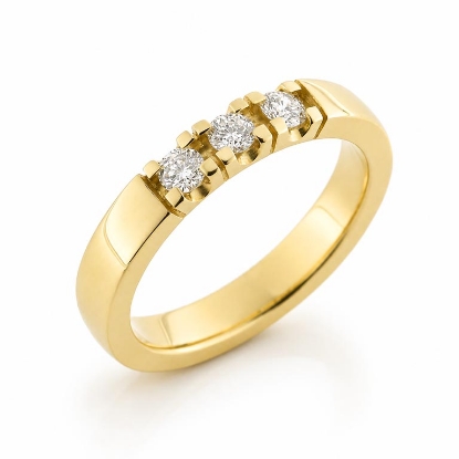 Billede af Allia. ring, 3* 0,10 w/vs. 14 kt. (br. 3,7-tk. 2,2 mm.)