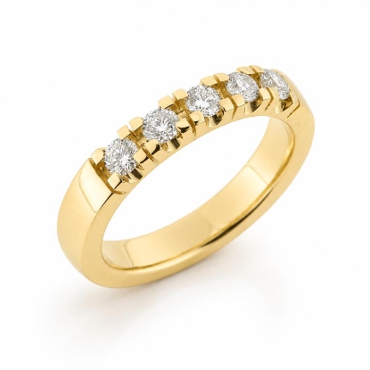Billede af Allia. ring, 5* 0,10 w/vs. 14 kt. (br. 3,7-tk. 2,2 mm.)