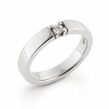 Billede af Allia. ring, 1* 0,10 w/vs. 14 kt. hvg. (br. 3,7-tk. 2,2 mm.)