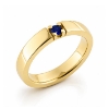 Billede af Alliancering, 1* 3,0 mm. Safir (ca. 0,15 ct.) 14 kt. (br. 3,7-tk. 2,2 mm.)