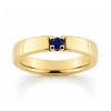 Billede af Alliancering, 1* 3,0 mm. Safir (ca. 0,15 ct.) 14 kt. (br. 3,7-tk. 2,2 mm.)