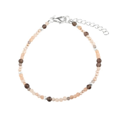 Billede af Aqua Dulce Meadow Mix armbånd sølv m. perler + sten (17 + 3 cm)