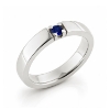 Billede af Alliancering, 1* 3,0 mm. Safir (ca. 0,15 ct.) 14 kt. hvg. (br. 3,7-tk. 2,2 mm.)