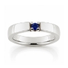 Billede af Alliancering, 1* 3,0 mm. Safir (ca. 0,15 ct.) 14 kt. hvg. (br. 3,7-tk. 2,2 mm.)