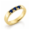 Billede af Alliancering, 3* 3,0 mm. Safir (a ca. 0,15 ct.) 14 kt. (br. 3,7-tk. 2,2 mm.)
