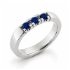 Billede af Alliancering, 3* 3,0 mm. Safir (a ca. 0,15 ct.) 14 kt. hvg. (br. 3,7-tk. 2,2 mm.)
