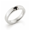 Billede af Allia. ring, 1* 0,10 black sølv 925s. (br. 3,7-tk. 2,2 mm.)