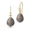 Billede af Julie Sandlau Prima Ballerina øreringe sølv forgyldt m. Smokey pearcut krystal