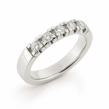 Billede af Allia. ring, 5* syn. zirk. 3,0 mm. sølv 925s. (br. 3,7-tk. 2,2 mm.)