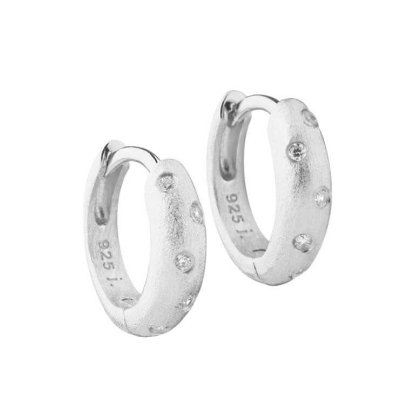 Billede af Aqua Dulce Dreamlit Hoop (12 mm) øreringe sølv m. cz