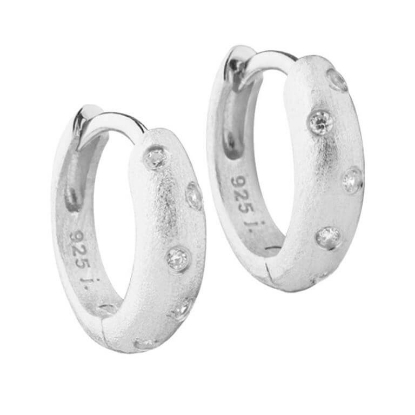 Billede af Aqua Dulce Dreamlit Hoop (16 mm) øreringe sølv m. cz