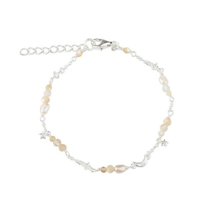 Billede af Aqua Dulce Dreamlit Mix armbånd sølv m. sten+fvp (17 + 3 cm)