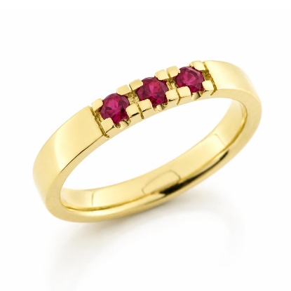 Billede af Alliancering 3* ægte rubiner a 0,06 ct. 14 kt. 