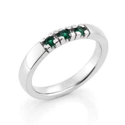Billede af Alliance ring 3* smaragd a ca. 0,06 ct. 14 kt. hvg.