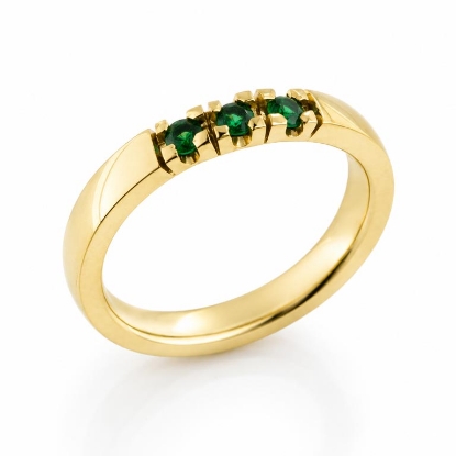 Billede af Alliance ring 3* smaragd a ca. 0,06 ct. 14 kt.