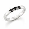 Billede af Alliancering 3* 0,07 black, sølv 925s
