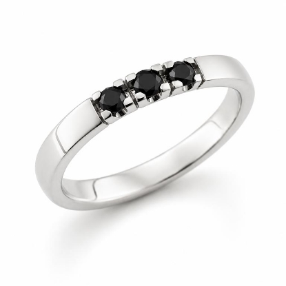 Billede af Alliancering 3* 0,07 black, sølv 925s