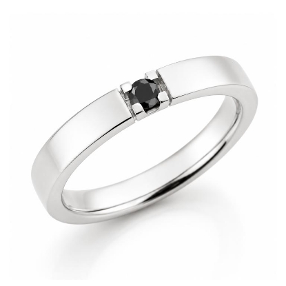 Billede af Alliancering 1* 0,07 black, sølv 925s