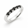 Billede af Alliancering 5* 0,07 black, sølv 925s