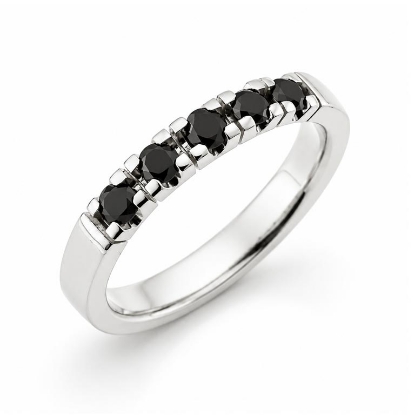 Billede af Alliancering 5* 0,07 black, sølv 925s