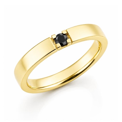Billede af Alliancering 14 kt. 1* 0,07 black