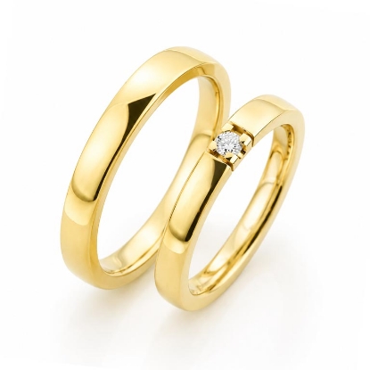 Billede af Vielses & Forlovelses ringe, d-ring 0,07 w/vs. 14 kt. (br. 3,1-tk. 1,9 mm.)