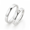Billede af Vielses & Forlovelses ringe, d-ring 0,07 w/vs. 14 kt. hvg..(br. 3,1-tk. 1,9 mm.)