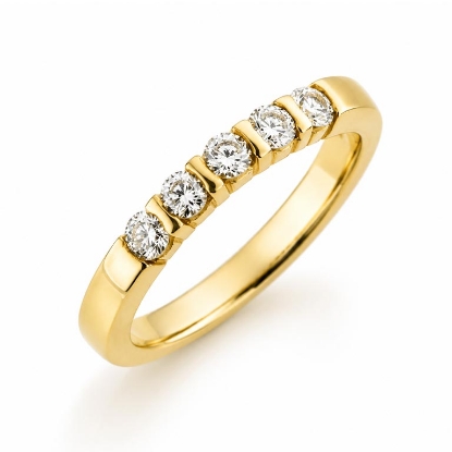 Billede af Alliancering i 14 kt. m. 5 brillanter 0,08 w/vs.