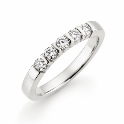 Billede af Alliancering 5 brillanter 0,08 w/vs. 14 kt. hvidguld