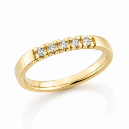 Billede af Alliancering i 14 kt. m. diamanter 5* 0,02 w/vs.