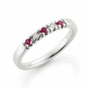 Billede af Alliancering  2* 0,02 w/vs. + 3* rubin 0,02 ct. 14 kt. hvg.
