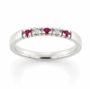 Billede af Alliancering  2* 0,02 w/vs. + 3* rubin 0,02 ct. 14 kt. hvg.