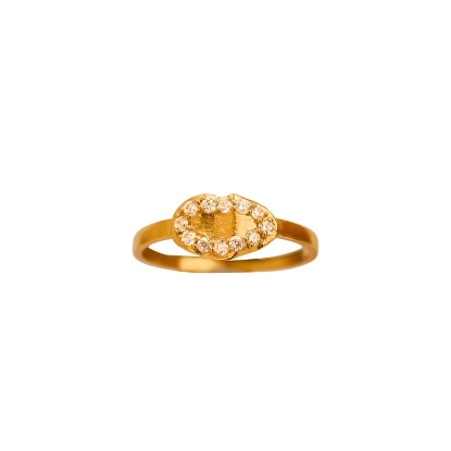 Billede af STINE A Kiss Me Cleo ring forgyldt sølv m. cz (str. 48-60)
