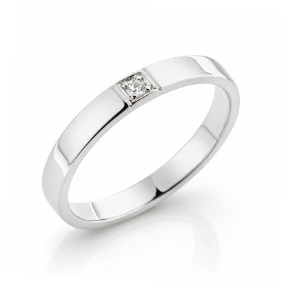 Billede af Alliancering brillant 0,02 ct.  w/vs. 14 kt. hvidguld
