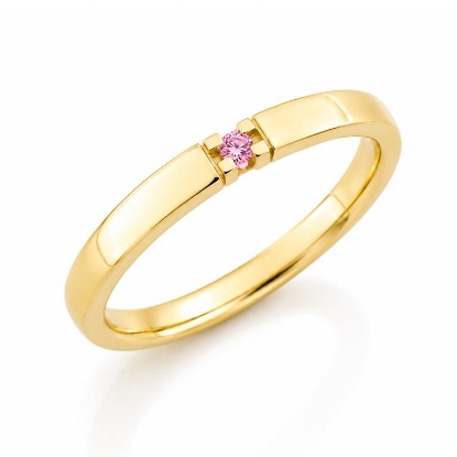Billede af Alliancering, 1 pink safir 0,02 ct.  14 kt.