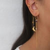 Billede af STINE A Miss Paris Hoop With Long Chain - Montmartre ørering forgyldt sølv (1 stk.)